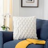 Pom Pom Knit Pillow - Dark Grey/Natural - 20"X20" - Safavieh - 2 of 4