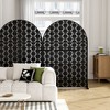 MAYEERTY Room Divider Screen Square 01 Black Arch Galvanized Sheet 72x47x16in 3-Piece Set 3-Piece Set - 2 of 4