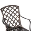 Gardenised Indoor and Outdoor Bronze Dinning Set 2 Chairs Cast Aluminum. - 3 of 4