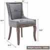 QingMoon Dining Chairs Set of 2, Solid Wood Fabric Upholstered Kitchen Chairs Wingback Accent Chairs with Nailhead Trim for Dining Room - 3 of 4
