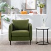 KWPZQEB Armchair, Accent Chair for Living Room, Velvet Upholstered Chair Mid-Century Modern Armchair with Pillow and Metal Legs for Bedroom - 2 of 4