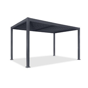 PURPLE LEAF Outdoor Louvered Pergola with Adjustable Metal Roof for Patio Pergola - 1 of 4
