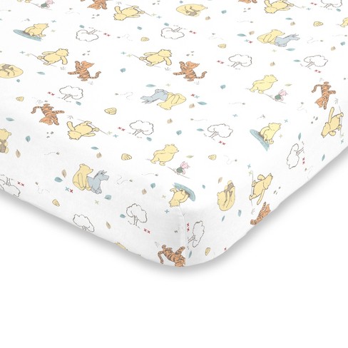 Disney Winnie The Pooh Classic Pooh 100% Cotton Fitted Crib Sheet In ...