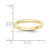 Black Bow Jewelry 2mm to 6mm 10K Yellow Gold Lightweight Half Round Standard Fit Band - 3 of 4