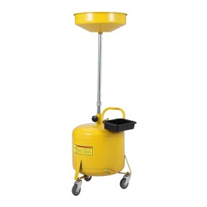 Portable Waste Oil Drain Container, Industrial Fluid Drain Tank with Wheels and Adjustable Funnel Height - 1 of 4