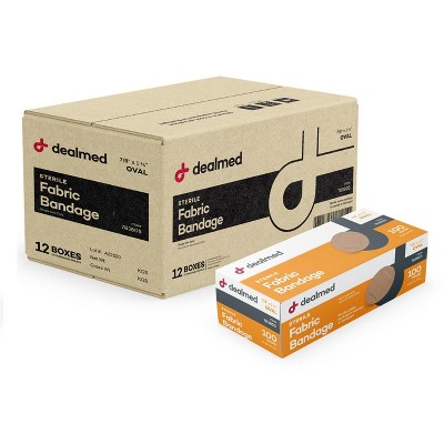 Dealmed Fabric Oval Adhesive Bandages with Non-Stick Pad, Latex Free Wound Care