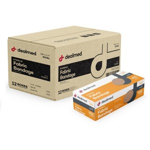 Dealmed Fabric Oval Adhesive Bandages with Non-Stick Pad, Latex Free Wound Care - 1 of 4