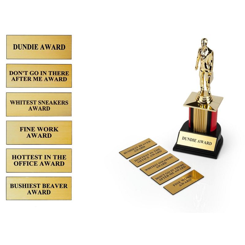 Surreal Entertainment The Office Dundie Award Replica With 6 Interchangeable Plates | 8 Inches Tall, 3 of 8