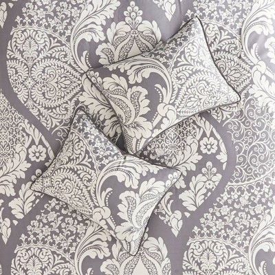 Madison Park 7pc Queen Adela Printed Comforter Bedding Set Slate: Includes Bed Skirt & 3 Decorative Pillows — фото 8