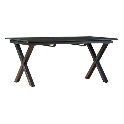 Exuma Rectangular Cast Aluminum Expandable Dining Table - Black - Christopher Knight Home