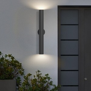 LamQee Modern Cylinder LED Outdoor Wall Light Up and Down, Waterproof Aluminum Exterior Light Fixture - 1 of 4