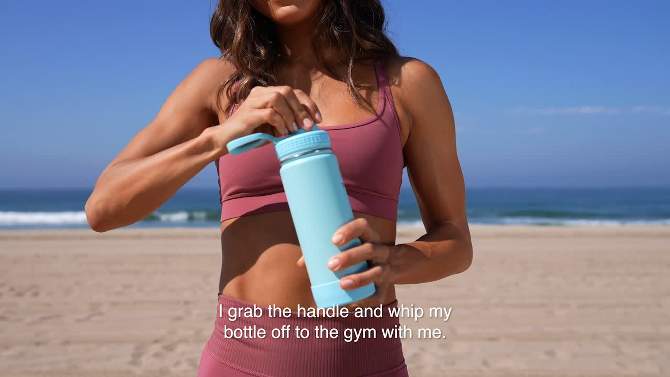 Takeya 64oz Actives Insulated Stainless Steel Water Bottle with Sport Spout Lid and Extra Large Carry Handle, 6 of 7, play video