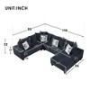 110" Sectional Sofa Couch, Velvet Upholstered U Shape Corner Couch with Pillows-ModernLuxe - 2 of 4