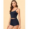 cheibear Women's Spaghetti Straps Cami Tops with Shorts Lounge Sleepwear Pajama Set - 2 of 4