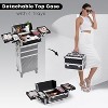 Rolling Makeup Case, 4-in-1 Cosmetology Case on Wheels, Nail Tech Cart for Trave - 3 of 4