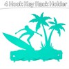 5 Star Super Deals Tropical Surfer Key Rack – Wall-Mounted Metal Organizer with Palm Tree Design, Teal Finish, Compact Hooks for Beach House Decor - 2 of 3