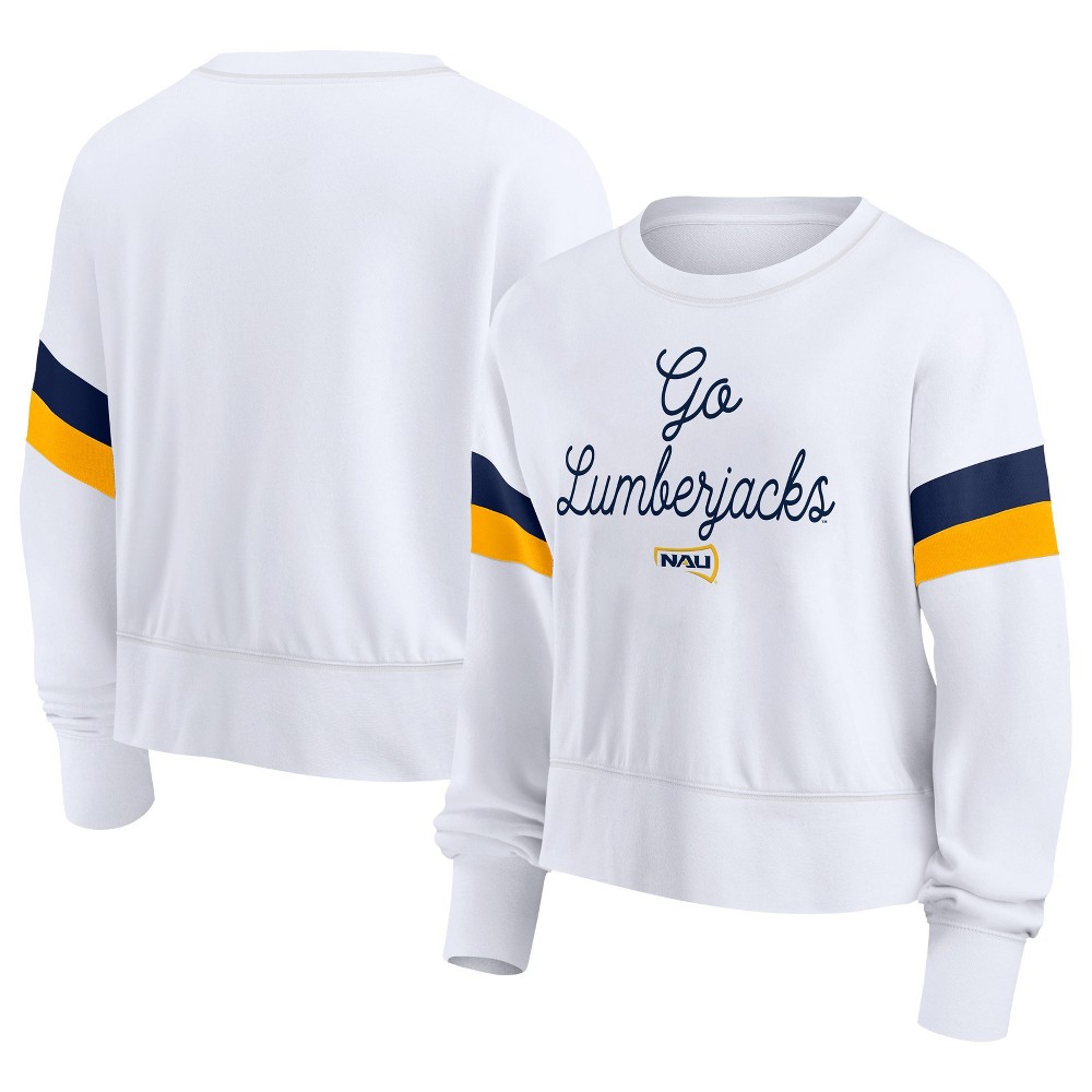 NCAA Northern Arizona Lumberjacks Womens White Terry Crew Neck weatshirt