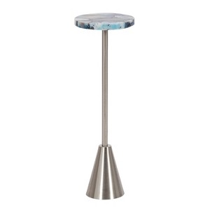Kate and Laurel Sitara Glam Drink Table, 8x8x23, Silver - 1 of 4