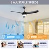 High CFM Ceiling Fans with Lights and Remote Reversible Quiet DC Motor 6 Speeds Dimmable 52'' Modern Ceiling Fan for Bedroom Kitchen Outdoor Patios - 3 of 4