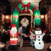Tangkula 8FT Tall Christmas Inflatable Santa Claus and Snowman Archway, Large Blow Up Arch Decoration w/ Bright LED Lights Sandbags Stakes & Ropes - 3 of 4