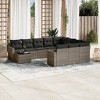 vidaXL 11 Piece Patio Sofa Set with Cushions - Gray Poly Rattan - 2 of 4
