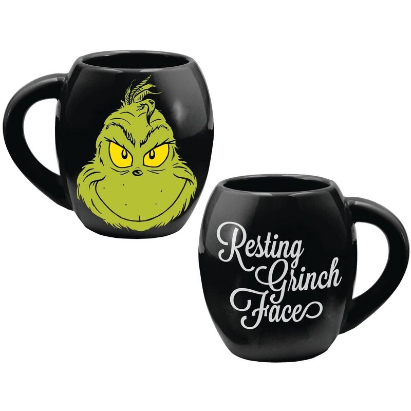 Dr. Seuss The Grinch Resting Grinch Face Heat Reactive Changing Coffee Mug Cup Black, 4 of 5