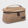 French Connection Ribbed Cosmetic Organizer Bag with Handle – Water Resistant Travel Cosmetic Case - Tan - 3 of 4