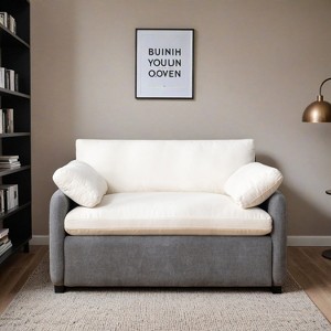 50*43" Oversized Chenille Single Sofa Chair,Wide and Deep Seat Accent Chair,Modern Upholstered Comfy Armchair with Pillows - Leovsnove - 1 of 4