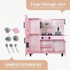 Pink Kitchen Set, Wooden Toy with Lights Sounds,more immersive and realistic experience and more fun - 2 of 4