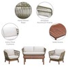 Outdoor Patio Sofa Set with Solid Acacia Base, Matching Table & Rope Accents - 3 of 4