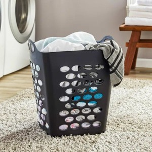 3 Pack 1.6 Bushel Flexible Square Plastic Laundry Hamper - 1 of 4