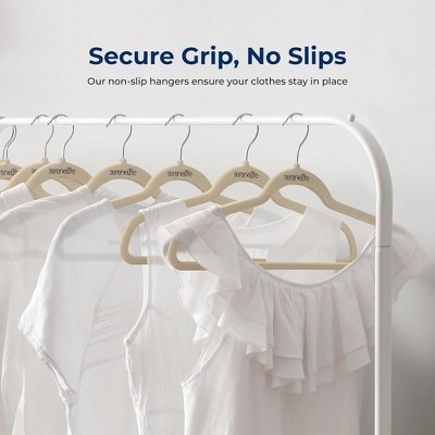 Ivory Non-Slip Velvet Suit Hangers, 50-Pack