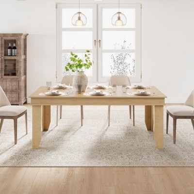 Farmhouse Dining Table for 6-8, 71" Long Kitchen Table with Sturdy Wood Frame, Large 6ft Rectangular Table for Dining Room & Kitchen