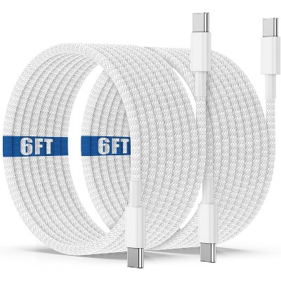 USB C to C cable, USB-C PD cable 6ft , 60W PD USB C cable, Type C Cord for iPhone 16/15, iPad Pro/Air, MacBook Pro/Air, Samsung Galaxy