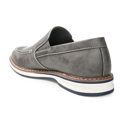 Harrison Modern Grey Faux Leather Casual Loafers with Comfort Foam