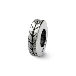 Black Bow Jewelry Sterling Silver Grooved Spacer Bead Charm, 2 x 8mm - 1 of 3