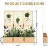 Freestanding Outdoor Privacy Screen, Self-Draining Planters with Trellis for Climbing Plants, Privacy Planters for Patio, Deck, Backyard - 2 of 4