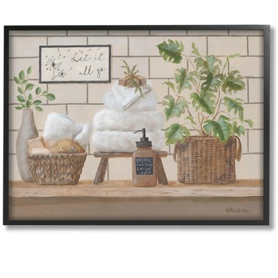 Stupell Industries Comforting Bathroom Spa Still Life Framed Giclee Art