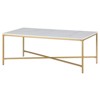 47.63 Inches Brass/Faux Marble Metal Coffee Table - Henn&Hart - 4 of 4