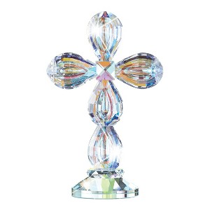 Collections Etc Beautiful Crystal Cross Tabletop Decoration Clear - 1 of 2