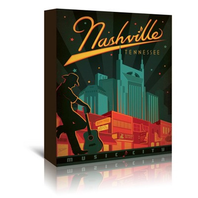 Nashville Broadway Music City by Anderson Design Group Wrapped Canvas - Americanflat - 5" x 7"