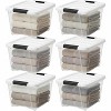 IRIS USA 19 Qt Stackable Plastic Storage Bins with Lids, Clear White, 6Pk - 4 of 4