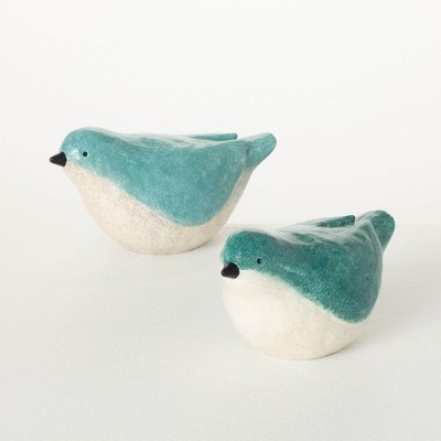 3.5"H Sullivans Glazed Ombre Bird Figurines Set of 2  Multicolored