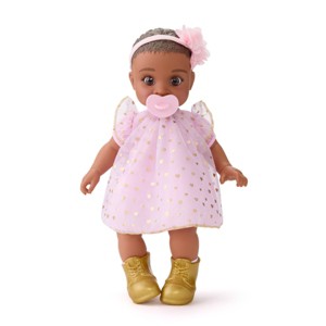 FAO Schwarz 14" Cuddle Baby Doll - Dark Brown Hair - 1 of 4