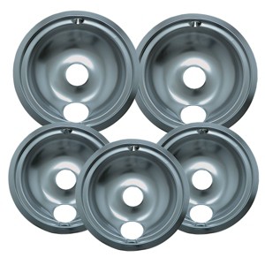 Range Kleen 5pk Style B Economy Drip Bowls Silver: Metal Stove Burner Drip Pans, 10.25" Diameter, 5 Pieces - 1 of 3