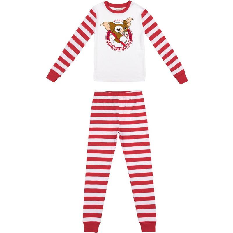 Gremlins Gizmo Do Not Feed After Midnight Boy's Red & White Striped Sleep Set, 1 of 5