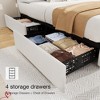 Full/QUEEN/KING  Size Bed Frame with 4 Storage Drawers and Adjustable Headboard Faux Leather Upholstered Platform Beds No Box Spring Needed - 4 of 4