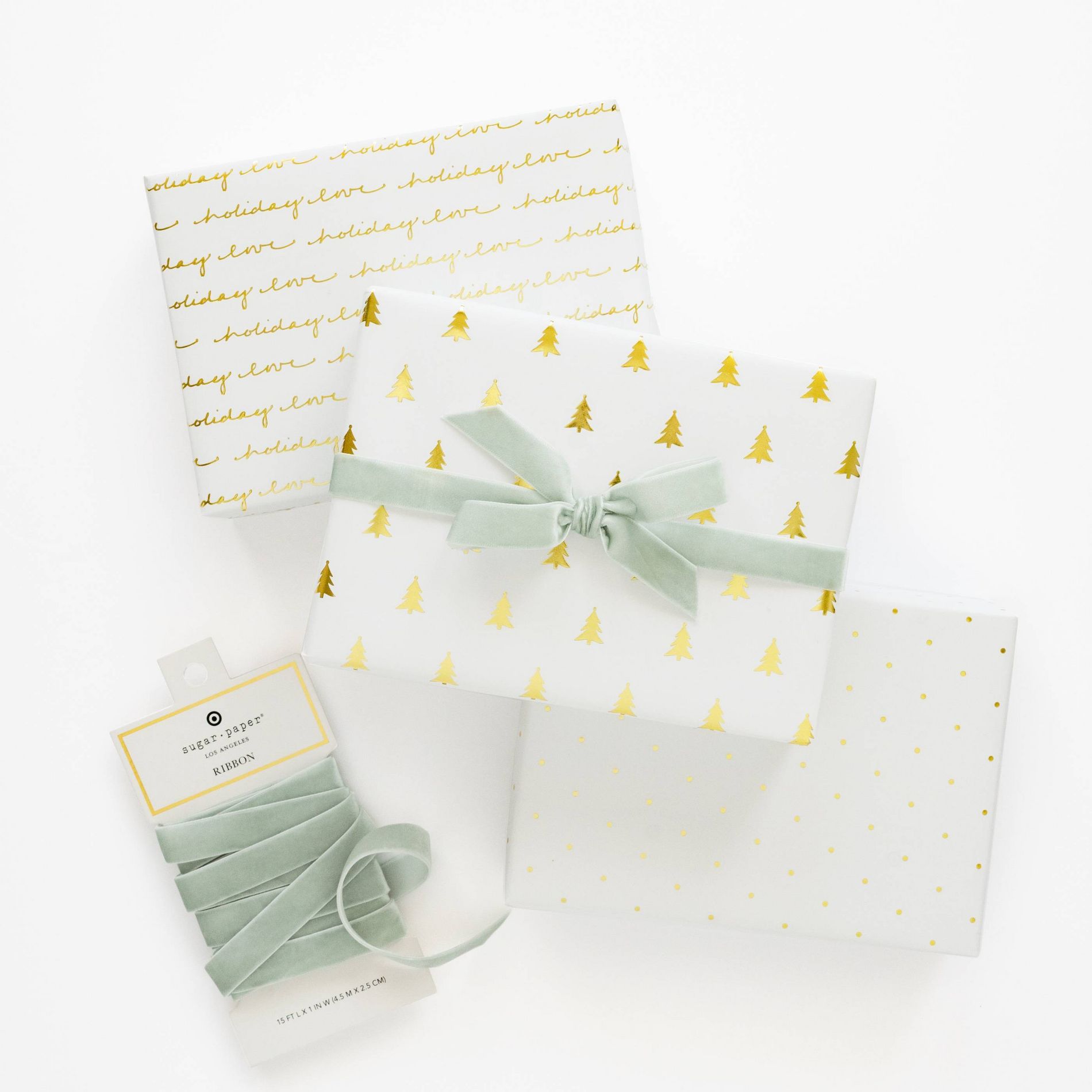 Gold and White Gift Wrap Trio - Sugar Paper™+ Target