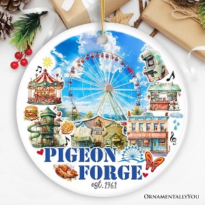 Charming Pigeon Forge Tennessee Artistic Handmade Ornament, Souvenir and Gatlinburg Christmas Decoration| OrnamentallyYou - 1 of 4