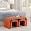 Set of 3 U-Shaped Bench,Sectional Ottoman Bench, Upholstered Ottoman Footrest Stool - 2 of 4